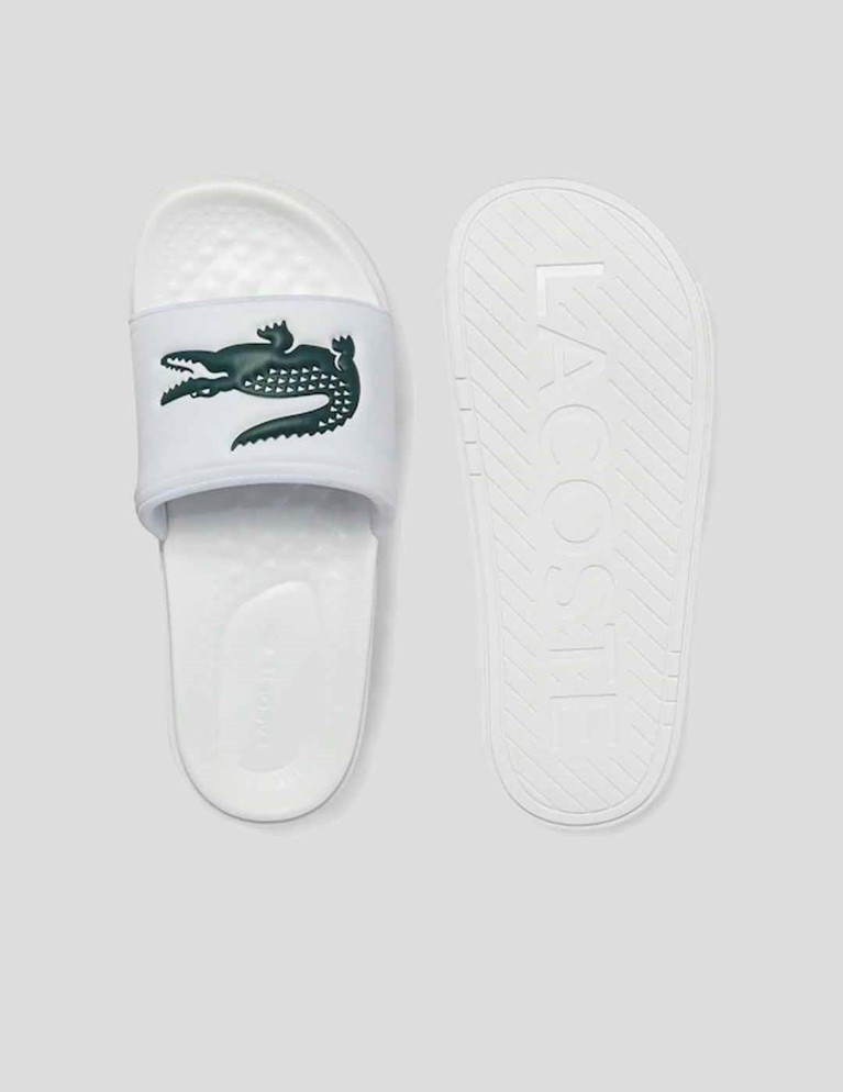Chanclas LACOSTE croco dualiste wht/dk grn